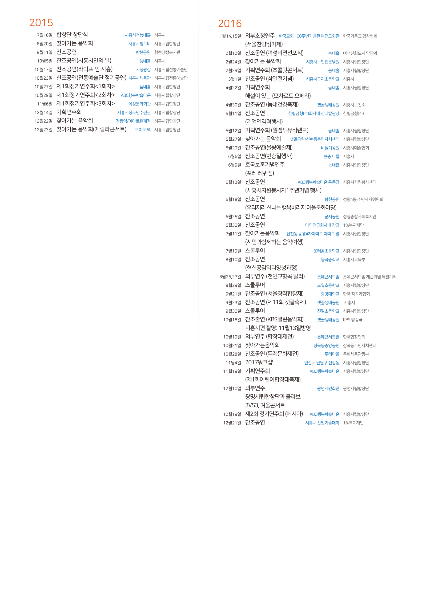 연혁 2015 2016